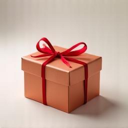 Small beautifully wrapped gift box with a ribbon, symbolizing a welcome gift or offer